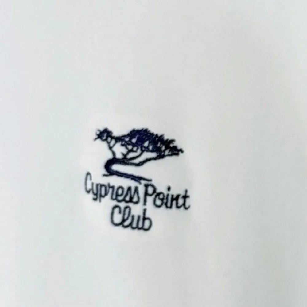 RLX Ralph Lauren Polo Shirt Mens XL White Cypress Point Gof Club Pebble Beach CA